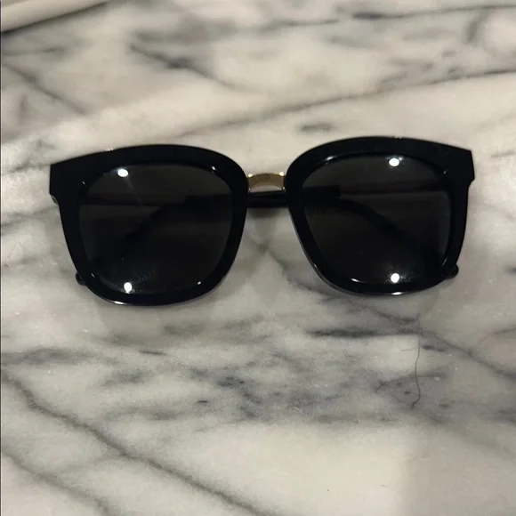Gentle Monster Black Sunglasses with Gold Accent
